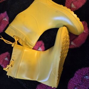 Yellow Women's Waterproof Rain Boots